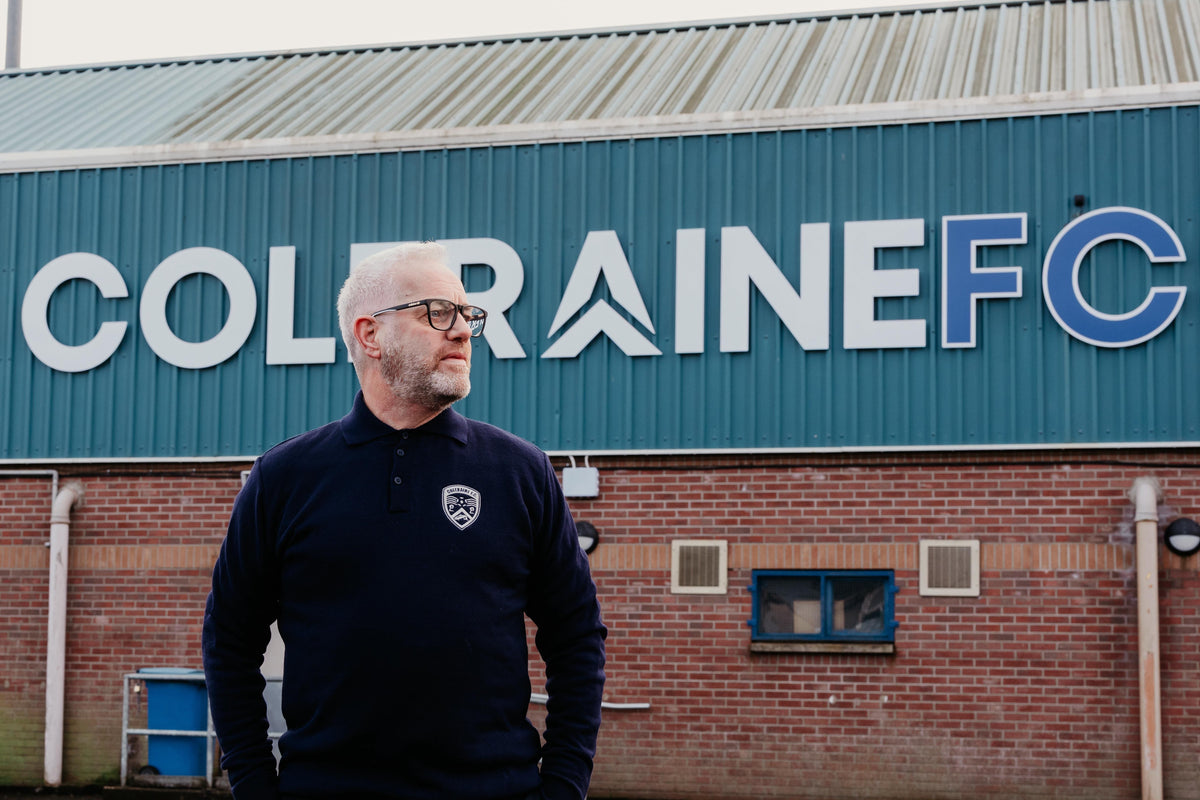 Coleraine FC Adult Knitted Long Sleeve Poloshirt