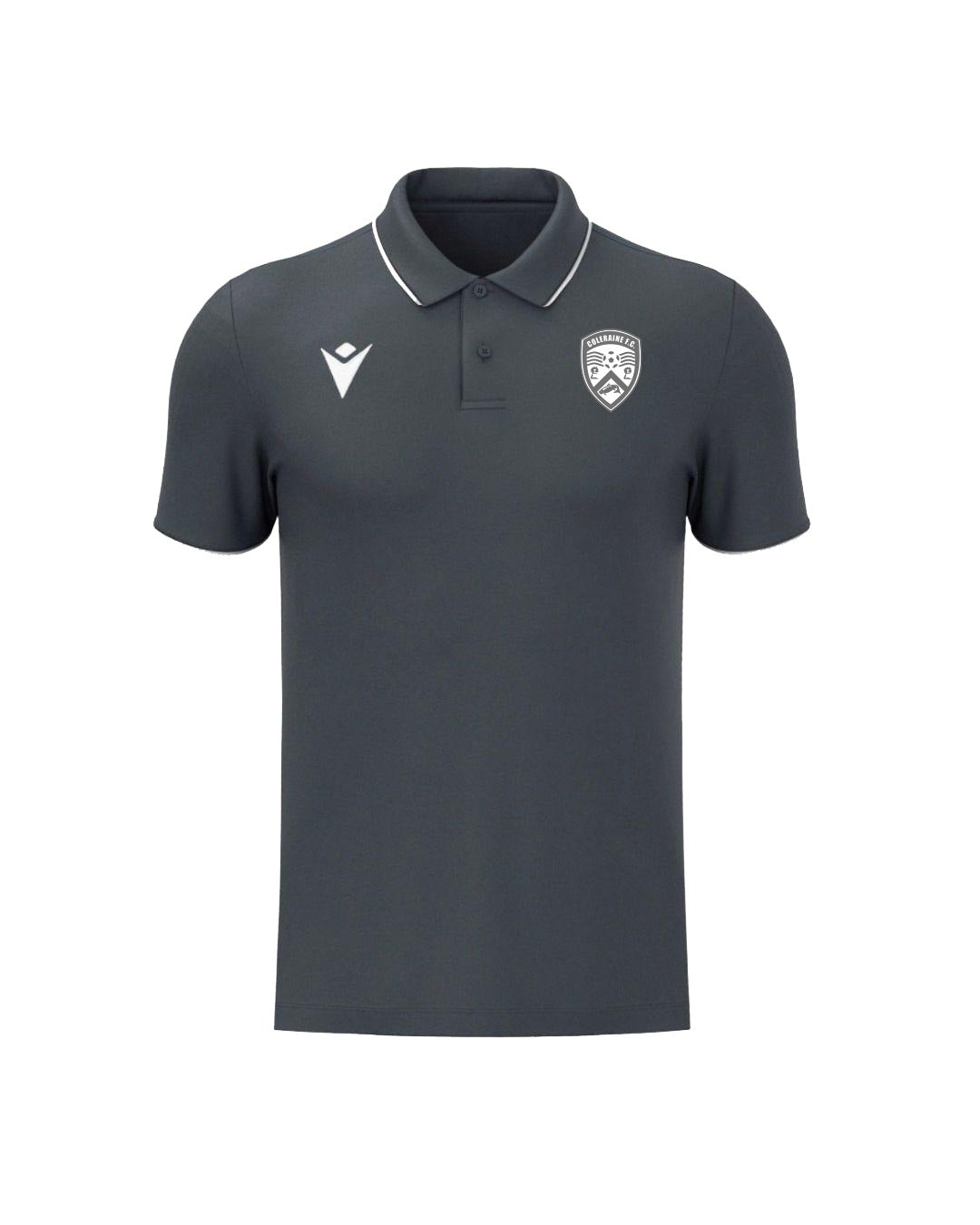 Coleraine FC Adult Macron Poloshirt Anthracite 2026/27
