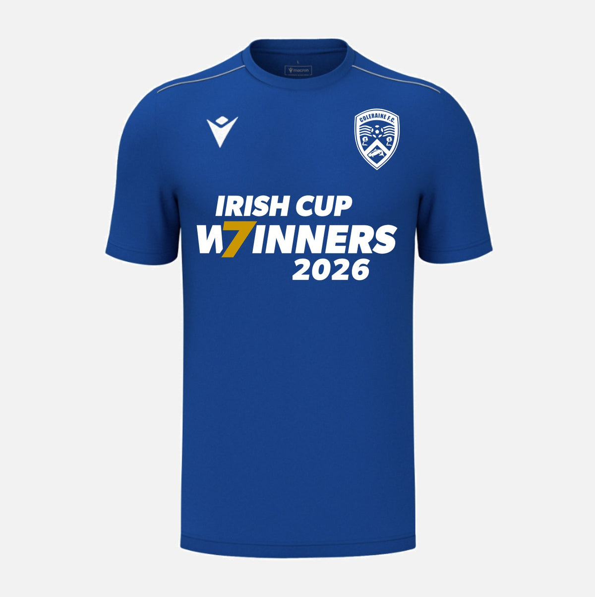 Coleraine FC Adult Irish Cup Winners 2026 Macron T-Shirt