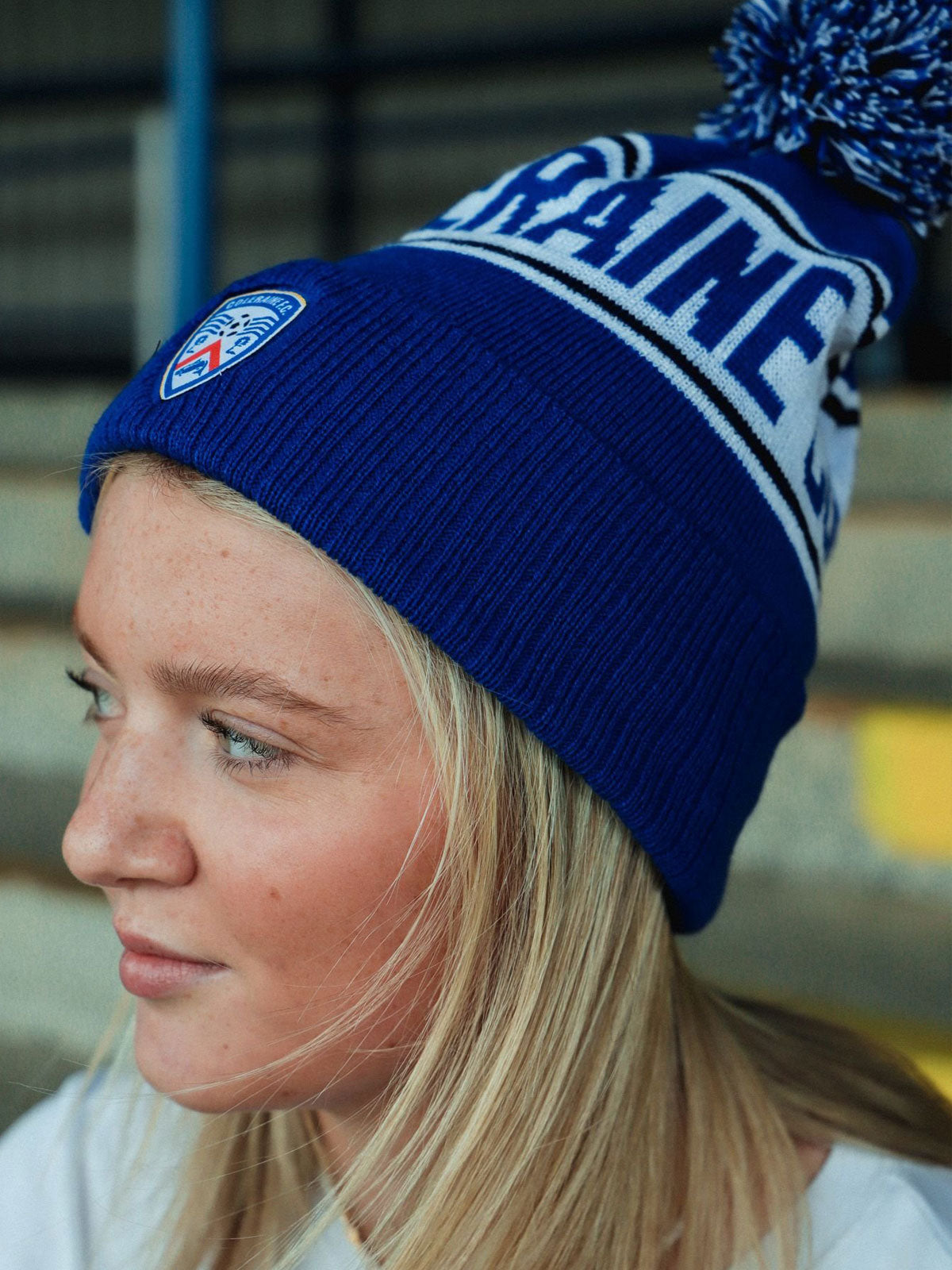 Coleraine FC Blue/White Bobble Hat
