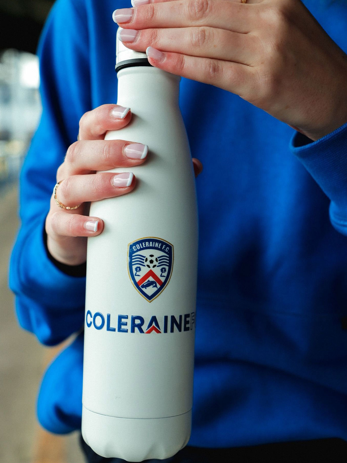Coleraine FC Thermos Hot/Cold Drinks Bottle White