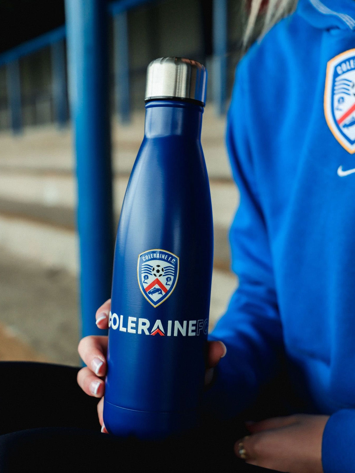 Coleraine FC Thermos Hot/Cold Drinks Bottle Blue